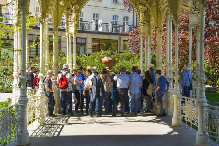Russische Touristen Karlovy Vary